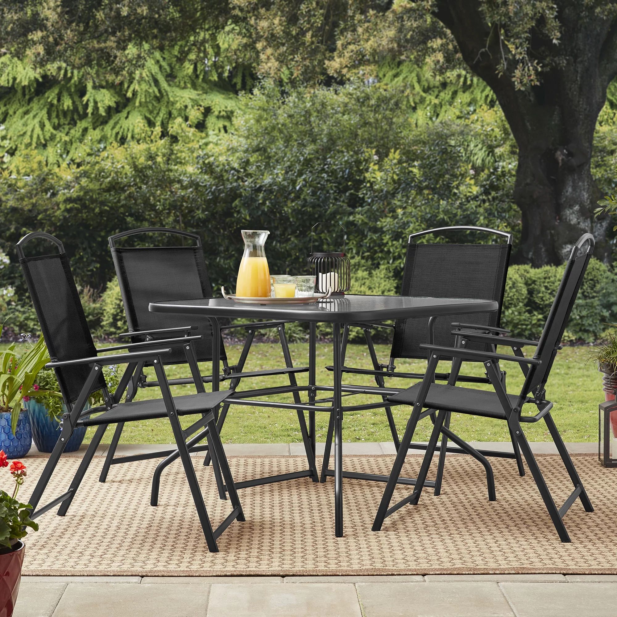 Mainstays Albany Lane 5 Piece Dining Set, Black | Walmart (US)