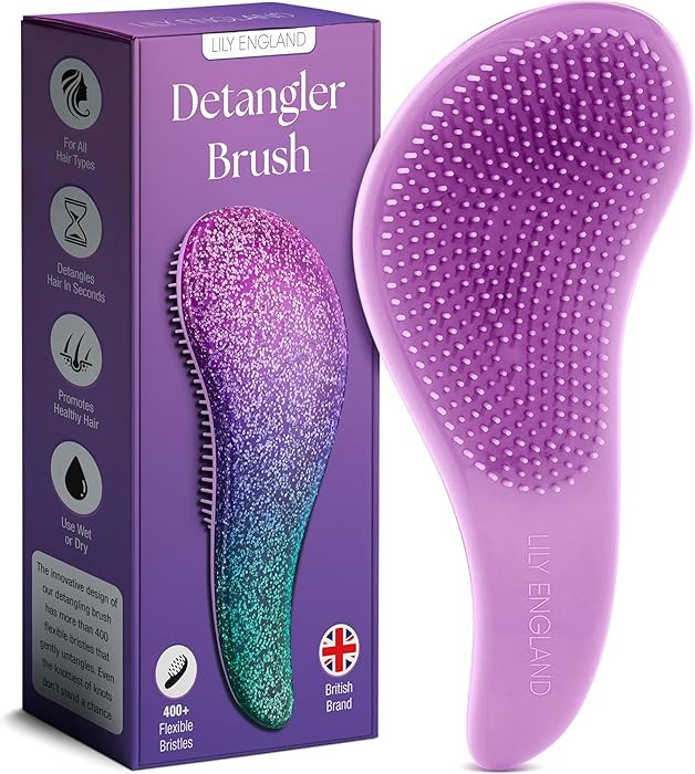 Lily England Detangler Hair Brush for Curly, Thick, Straight & Natural Hair - Gentle Detangling B... | Amazon (US)