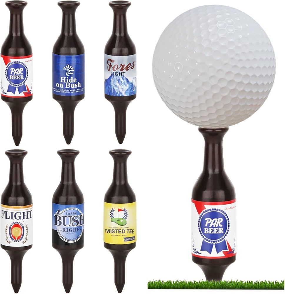 6/12 Pack Golf Tees Beer Bottle Handmade, Durable and Recyclable Plastic Golf Tee Accessories, Fu... | Amazon (US)