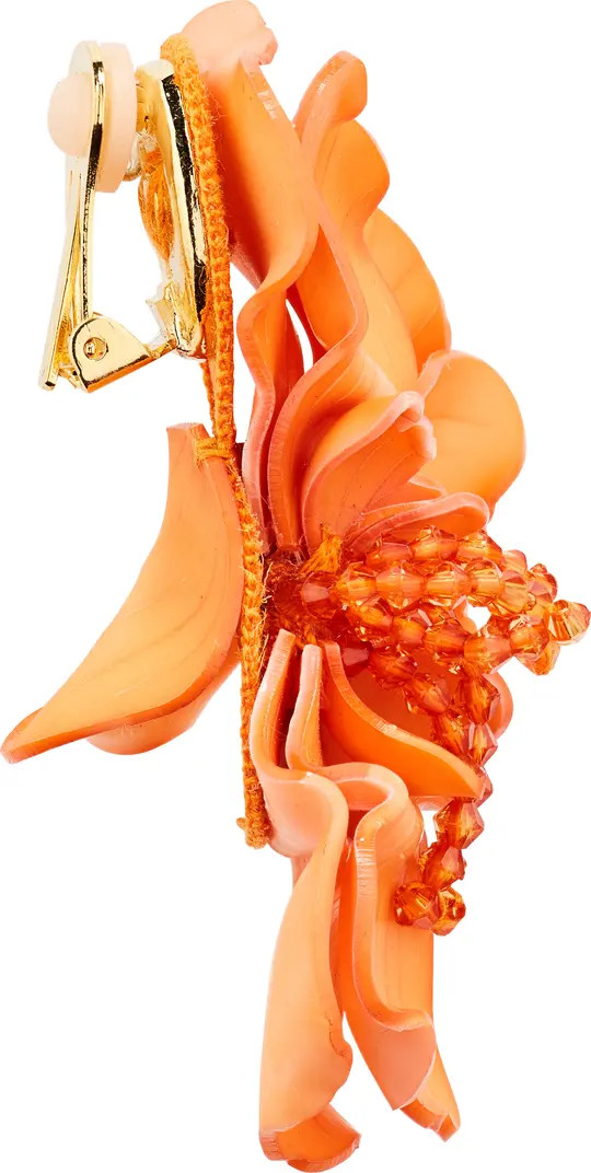 Oscar de la Renta Half Gardenia Clip-On Drop Earrings | Nordstrom | Nordstrom