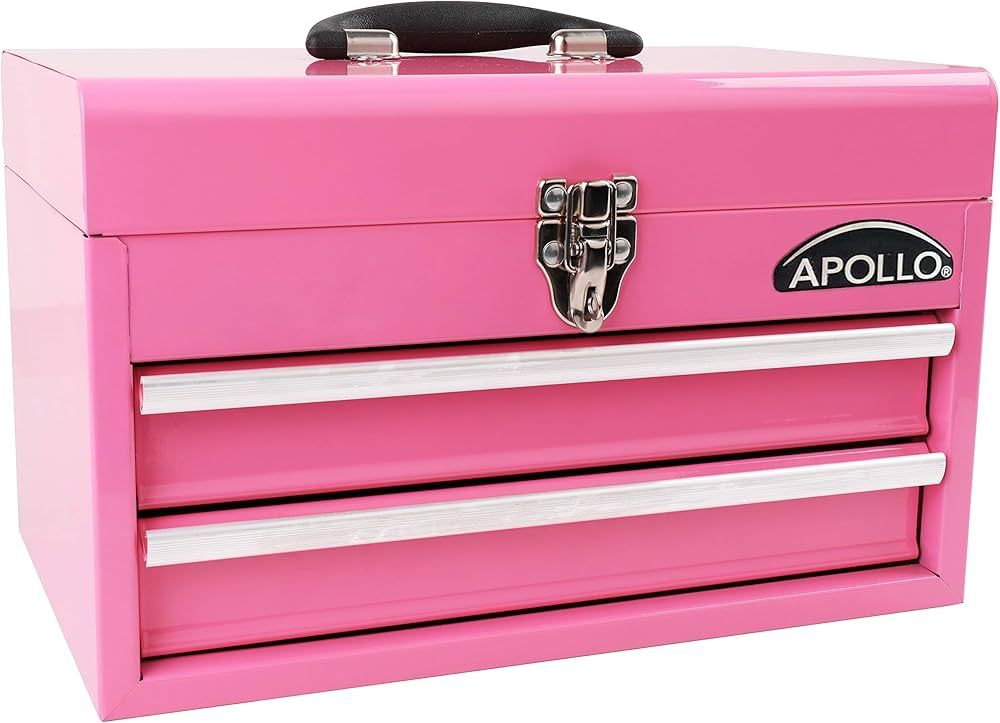 Apollo Tools 14 Inch Steel Tool Box with Deep Top Compartment and 2 Drawers in Heavy-Duty Steel W... | Amazon (US)