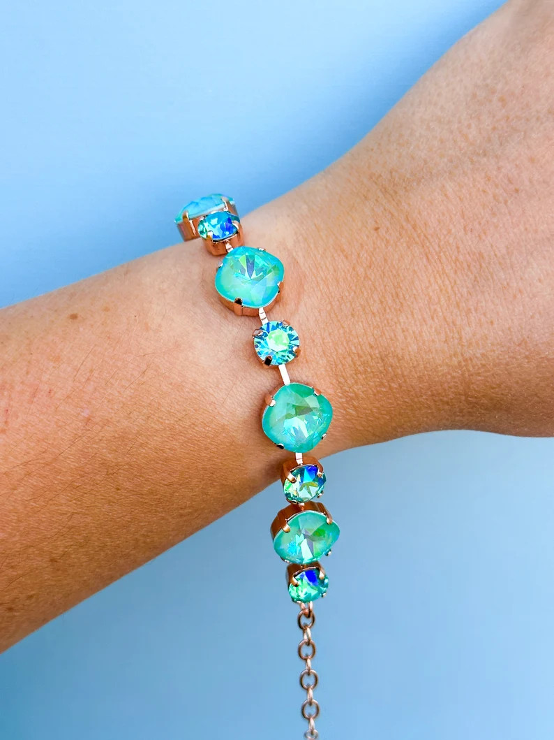 12/8mm Robin's Egg Delite / Lt Turquoise AB Choose Setting Color - Etsy | Etsy (US)