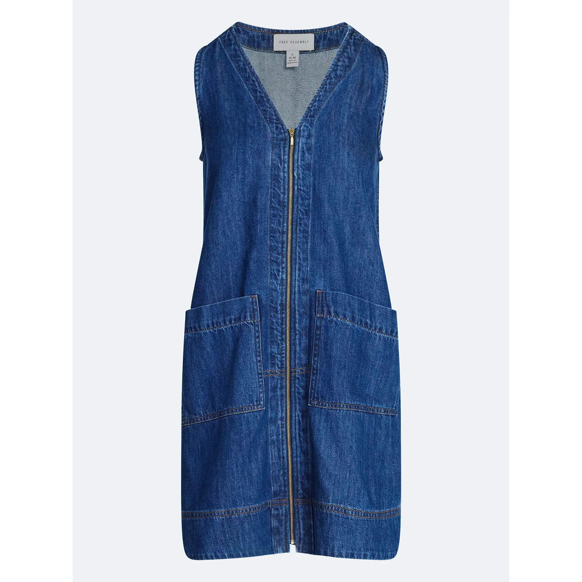 Free Assembly Women's and Women's Plus Sleeveless Denim A Line Mini Dress, Sizes XS-4X - Walmart.... | Walmart (US)