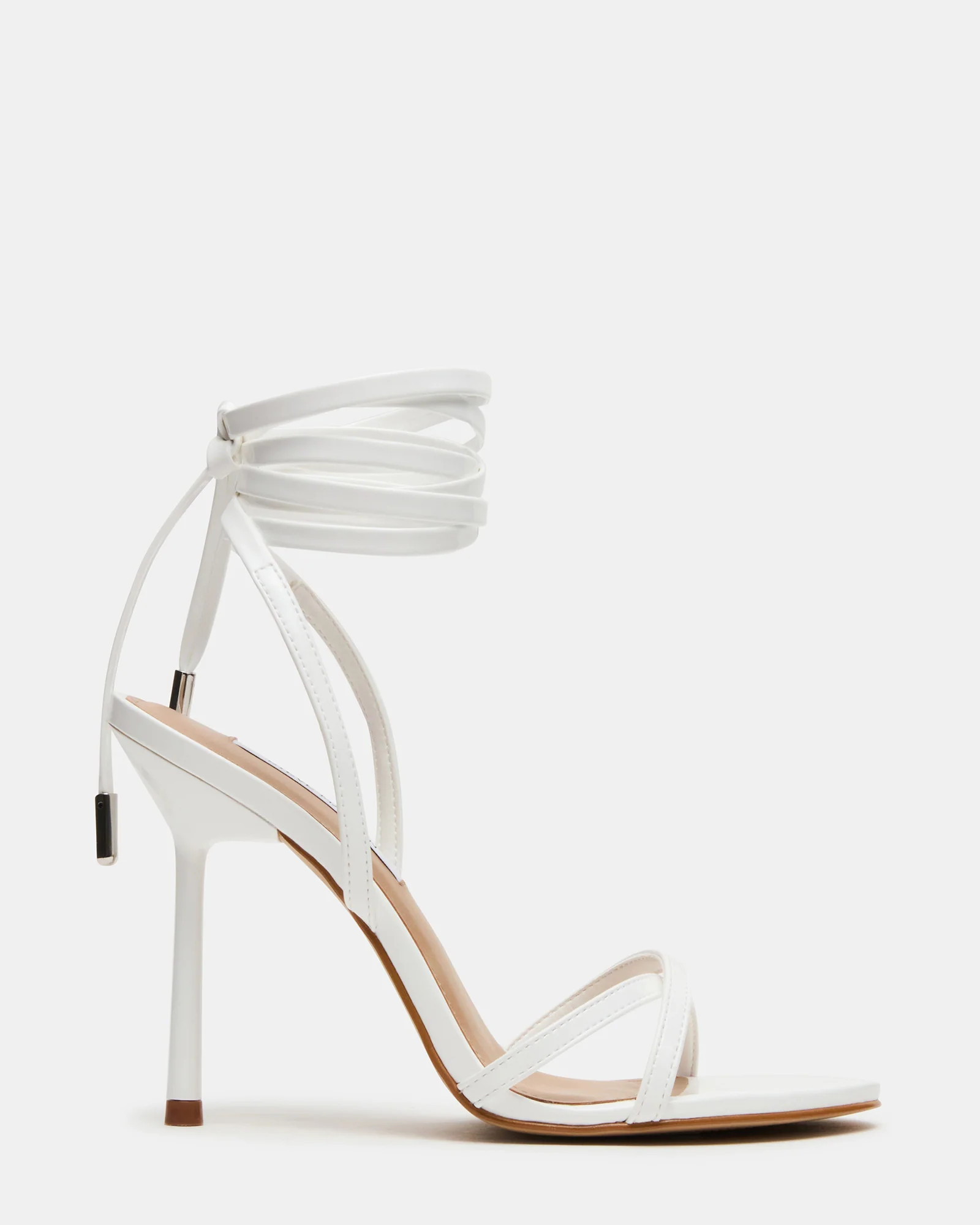 NERI White Patent Strappy Stiletto Round-Toe Women's Heel | Steve Madden (US)