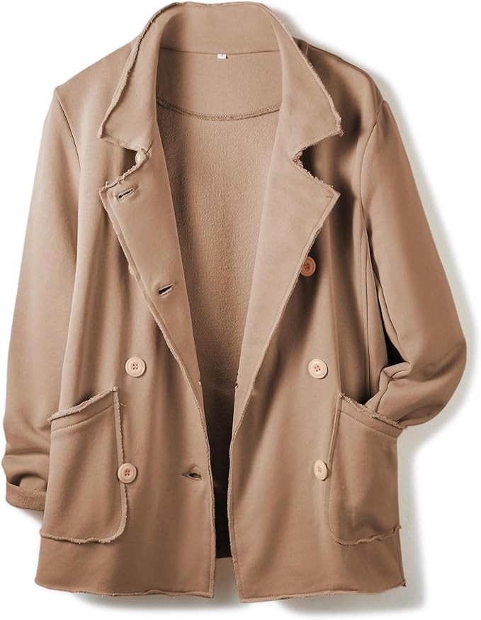 Ainangua Classic Trench Coats for Women Double Breasted Belfast Fleece Peacoat Jackets Essentials... | Amazon (US)