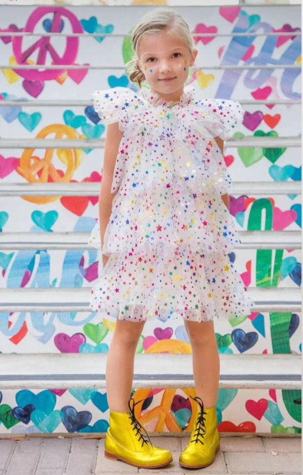Tiers of Rainbow Dress | Lola + The Boys