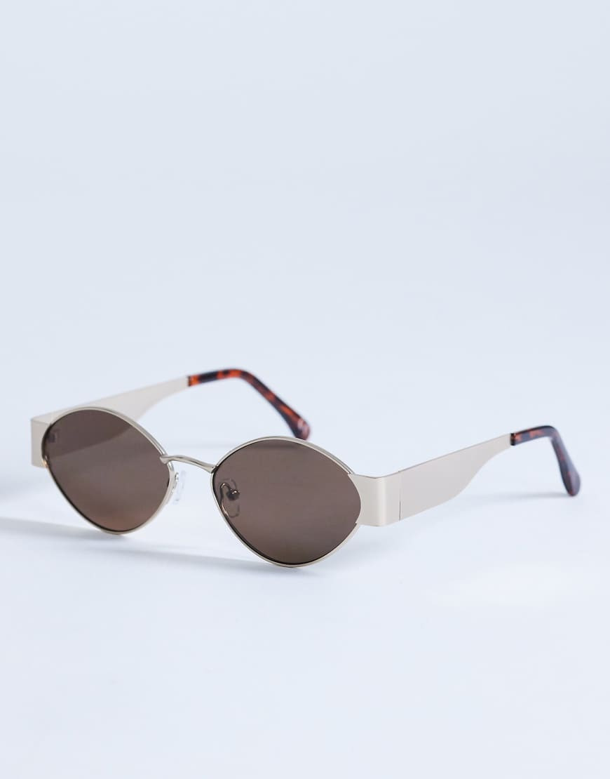 Topshop Cyprus metal frame sunglasses in gold | ASOS (Global)