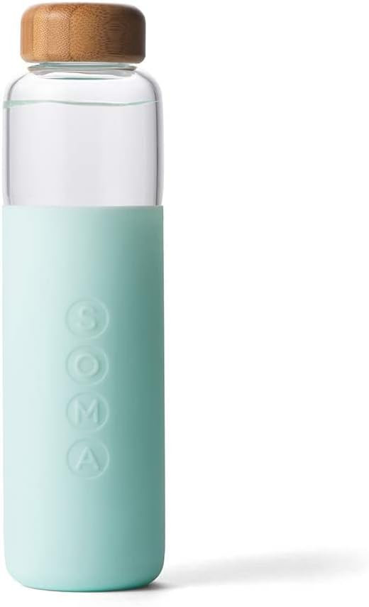 Soma Glass Water Bottle with Silicone Sleeve, BPA-Free, Mint, 17oz | Amazon (CA)