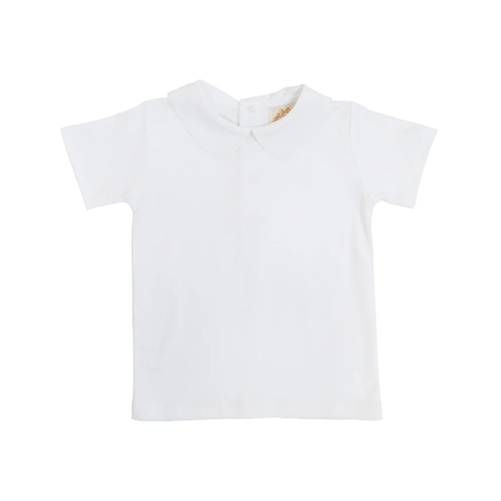 Peter Pan Collar Shirt & Onesie (Short Sleeve Pima) - Worth Avenue White | The Beaufort Bonnet Company
