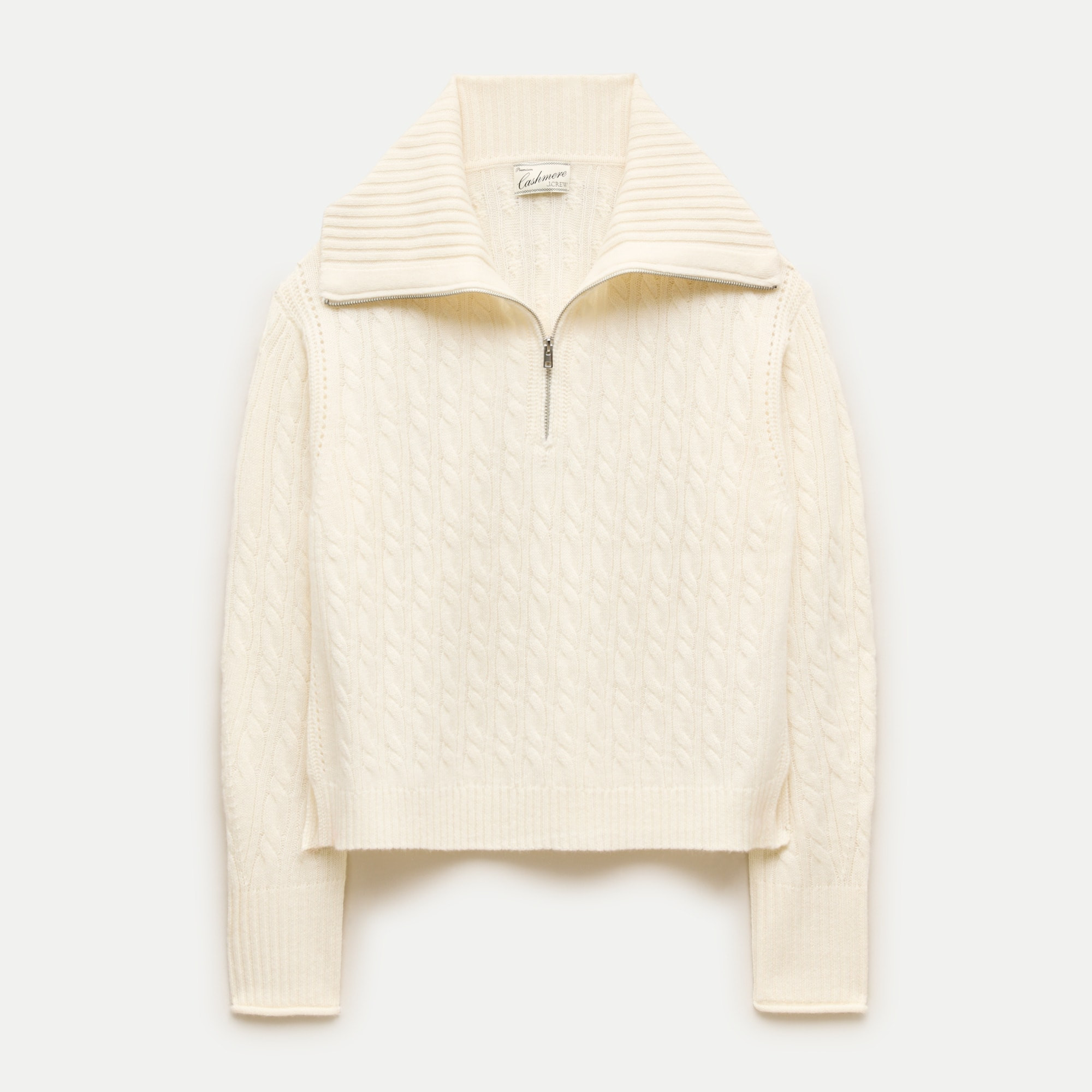 Cashmere quarter-zip sweater in cable knit | J. Crew US