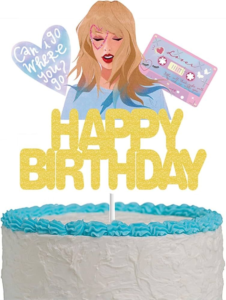 Taylor Cake Topper for Swift Party Decorations, Popular Singer Taylor Birthday Decorations Cake T... | Amazon (US)