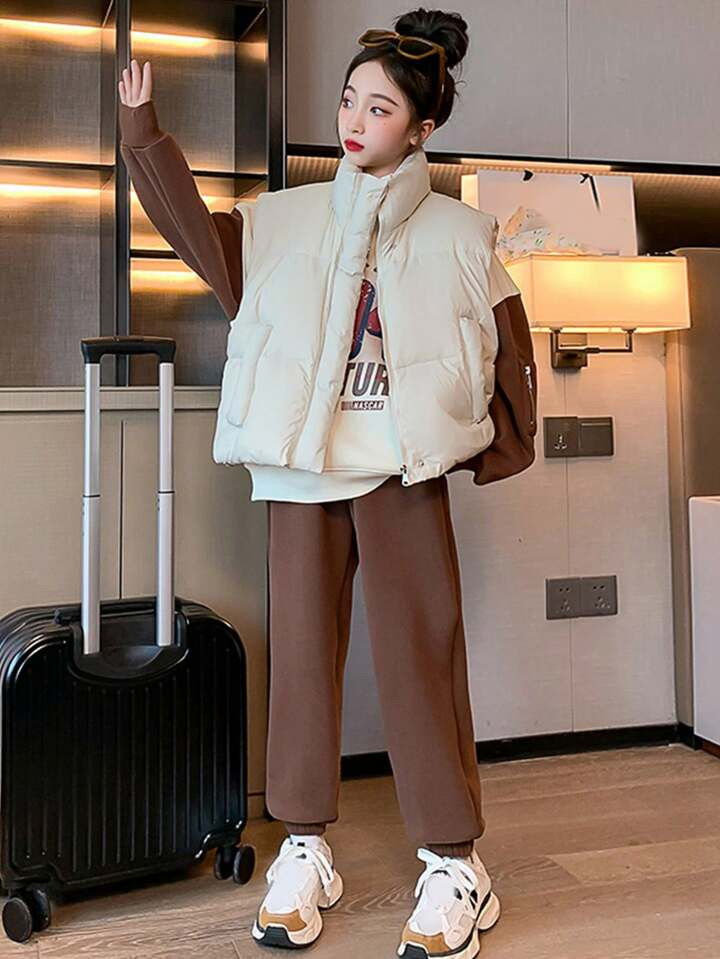 Tween Girls Vest, Warm, Trendy And Fashionable | SHEIN