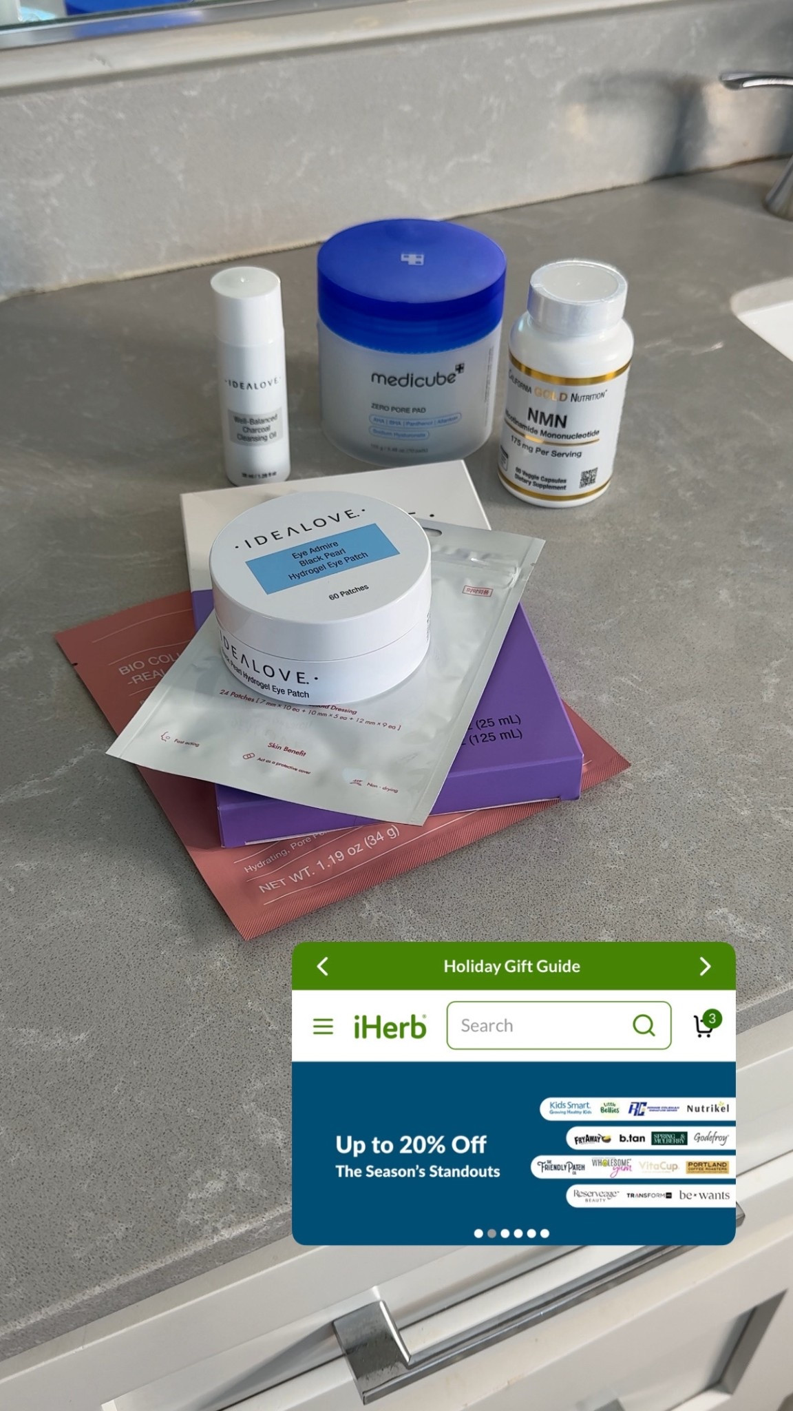 Let's spend a solo night in together //
Skincare, dinner, candle lit, and zero pressure to be productive. Perfect timing because my @iHerb restock just arrived. Their selection is huge with tons of wellness and beauty products all in one place. I love that they have real reviews from verified customers, so choosing what to order feels easy and not overwhelming. Plus, everything ships super fast.

Everything I stocked up on:
Medicube Zero Pore Pad are gentle exfoliating pads for texture + keeping pores clear.
California Gold Nutrition NMN is a wellness add-in that supports energy + healthy aging.
Idealove Eye Admire Black Pearl Hydrogel Eye Patches is cooling, depuffing, and perfect for an at-home spa night.
Beauty of Joseon Ginseng Cleansing Oil melts makeup effortlessly and doesn’t strip my skin. A go-to for double cleansing.
CosRx Acne Pimple Master Patch - love this stuff for breakouts.
Biodance Bio Collagen Real Deep Beauty Mask is so hydrating + plumping. Viral for a reason!
NOW Frankincense Essential Oil - I love adding this to my skincare routine to help fade acne and dark spots. Also great to diffuse!
Idealove Well-Balanced Charcoal Cleansing Oil - grabbed this one to test as a travel-friendly option.

Head to the link in my bio to visit iHerb.com and shop my favorites! + use ARIELLE25
25% off $60+ for new customers // 20% off $60+ for returning customers
#iherb #ad

nighttime routine, self care night, skincare routine, wellness girl, skincare favorites, cozy night in, wellness haul, day in my life 

#LTKmorningroutine #LTKfitnessgoals #LTKselfcare