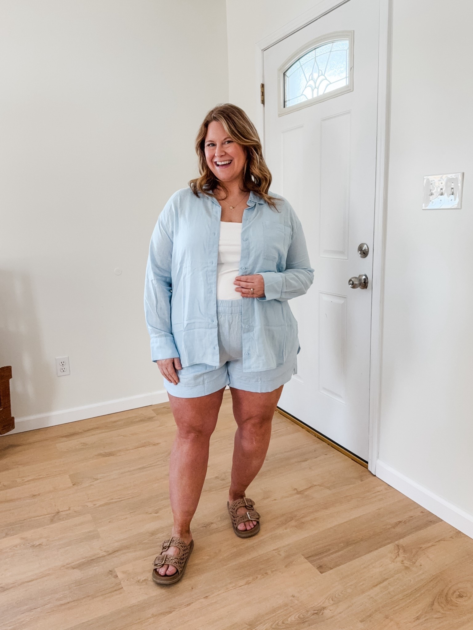 Old Navy shorts are on sale today!!! Linked my linen ones I’m wearing here and some others I like!

Wearing an XL in the shorts and tank and a large in the button down.  I love the light blue color of this linen set - will be perfect postpartum this summer! 

#LTKMidsize #LTKBump #LTKSaleAlert