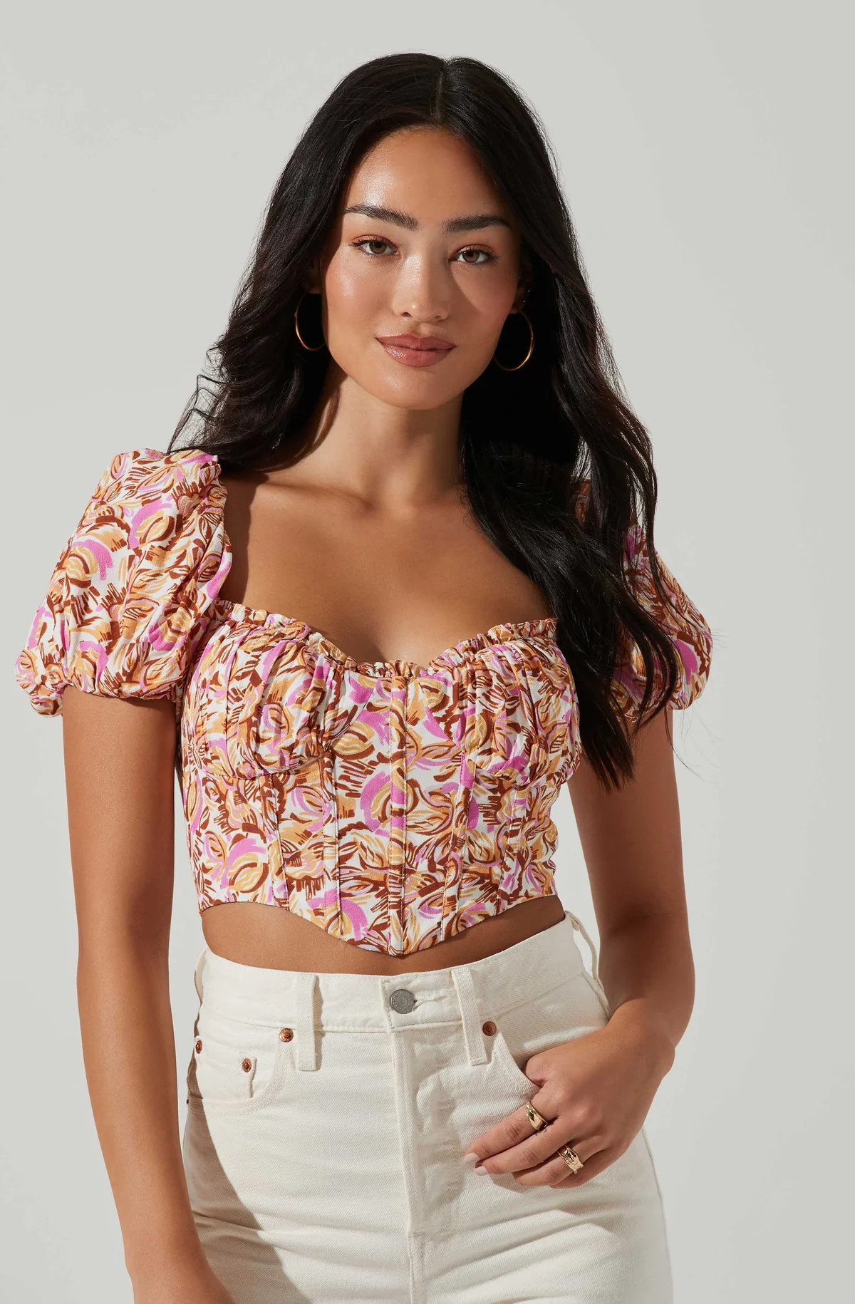 Paola Floral Puff Sleeve Top | ASTR The Label (US)