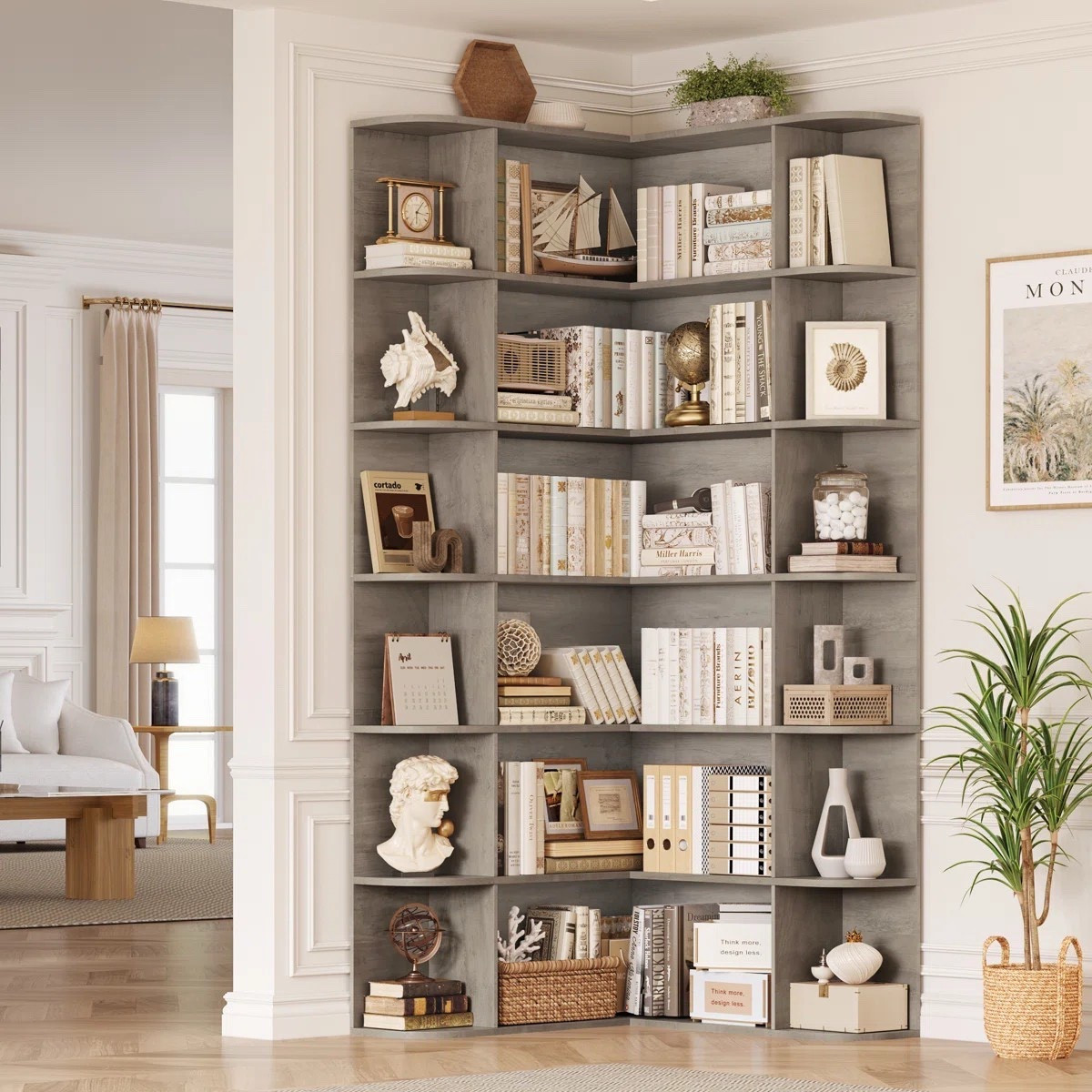 Looking for a corner bookshelf? This 73.9” L-shaped, 6-tier design is ideal for organizing books, decor, or collectibles while utilizing unused corner space efficiently. ON SALE and under $250.

Keywords: L-shaped corner bookcase, arched bookshelf, arched bookcase, 6-tier bookshelf, modern corner storage, curated home shelving, modern bookcase, wooden bookcase, home office, home office bookcase, bedroom, bedroom bookcase, living room, living room bookcase 

#LTKHome #LTKSaleAlert #LTKSeasonal