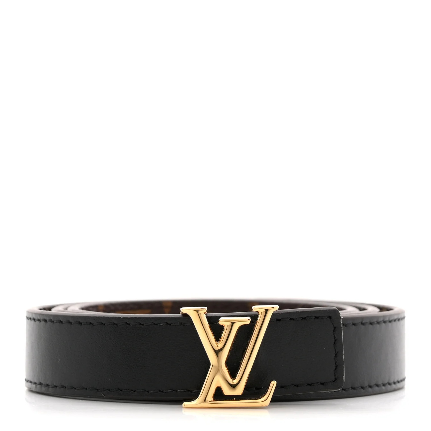 Louis Vuitton Calfskin Monogram 20mm LV Initiales Reversible Belt 65 26 Black 1856771 | FASHIONPHILE (US)