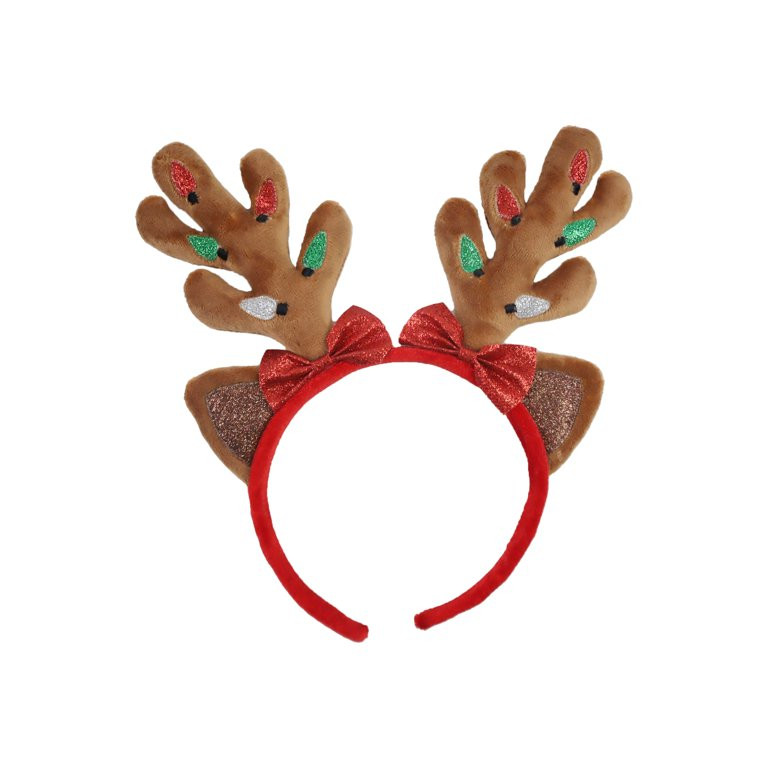 Holiday Time Velvet Christmas Antler Headband, Adult, Height Is 9 Inch | Walmart (US)