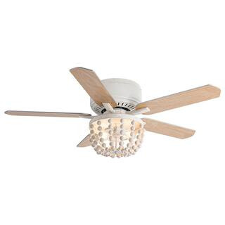 matrix decor 48 in White Farmhouse Flush Mount Ceiling Fan with Remote Control and Reversible Mot... | The Home Depot