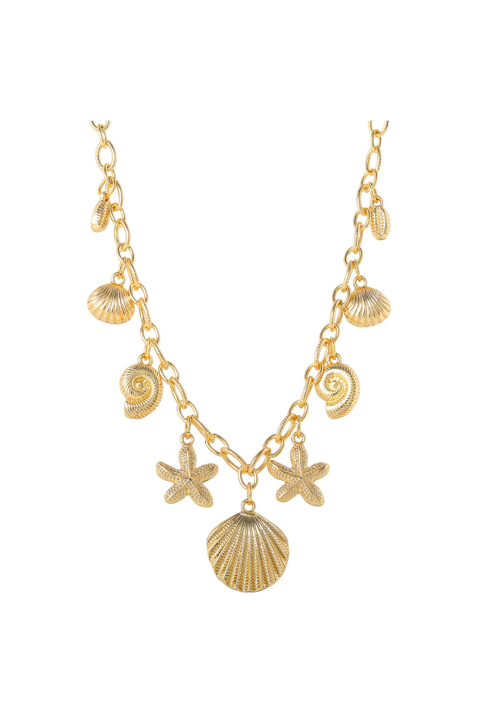 Ocean Charms Necklace for Women, 16"+3" Gold-Tone Chunky Necklace with 9 Charms (Women) | Nordstr... | Nordstrom