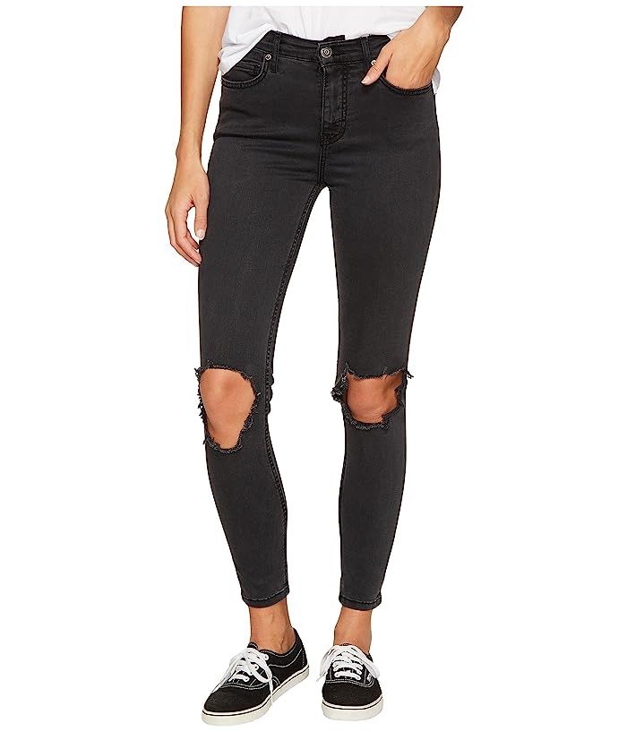 Free People High-Rise Busted Skinny in Carbon | Zappos.com | Zappos