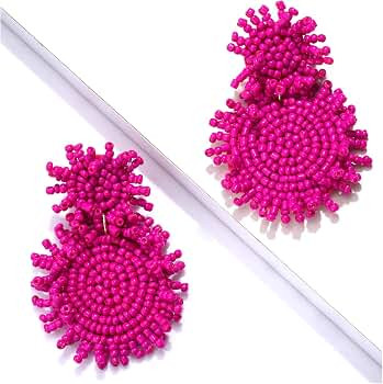 GLBCC Boho Beaded Drop Earrings for Women Cute Statement Bead Dangle Earrings Handmade Lightweigh... | Amazon (US)