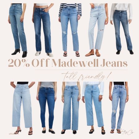 Exclusive to the LTK app! Save 20% when you shop in app at Madewell! They have a huge selection of tall-friendly jeans. Sale runs from May 9-13. 

High waisted jeans, skinny jeans, slouchy jeans, mom jeans, boyfriend jeans, flare jeans 

#LTKsalealert #LTKfindsunder100 #LTKxMadewell