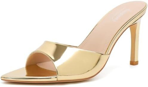 Susanny Women's Sandals Heels Mule High Heels Pointed Open Toe Sandals Sexy Slip on Heeled Summer... | Amazon (US)