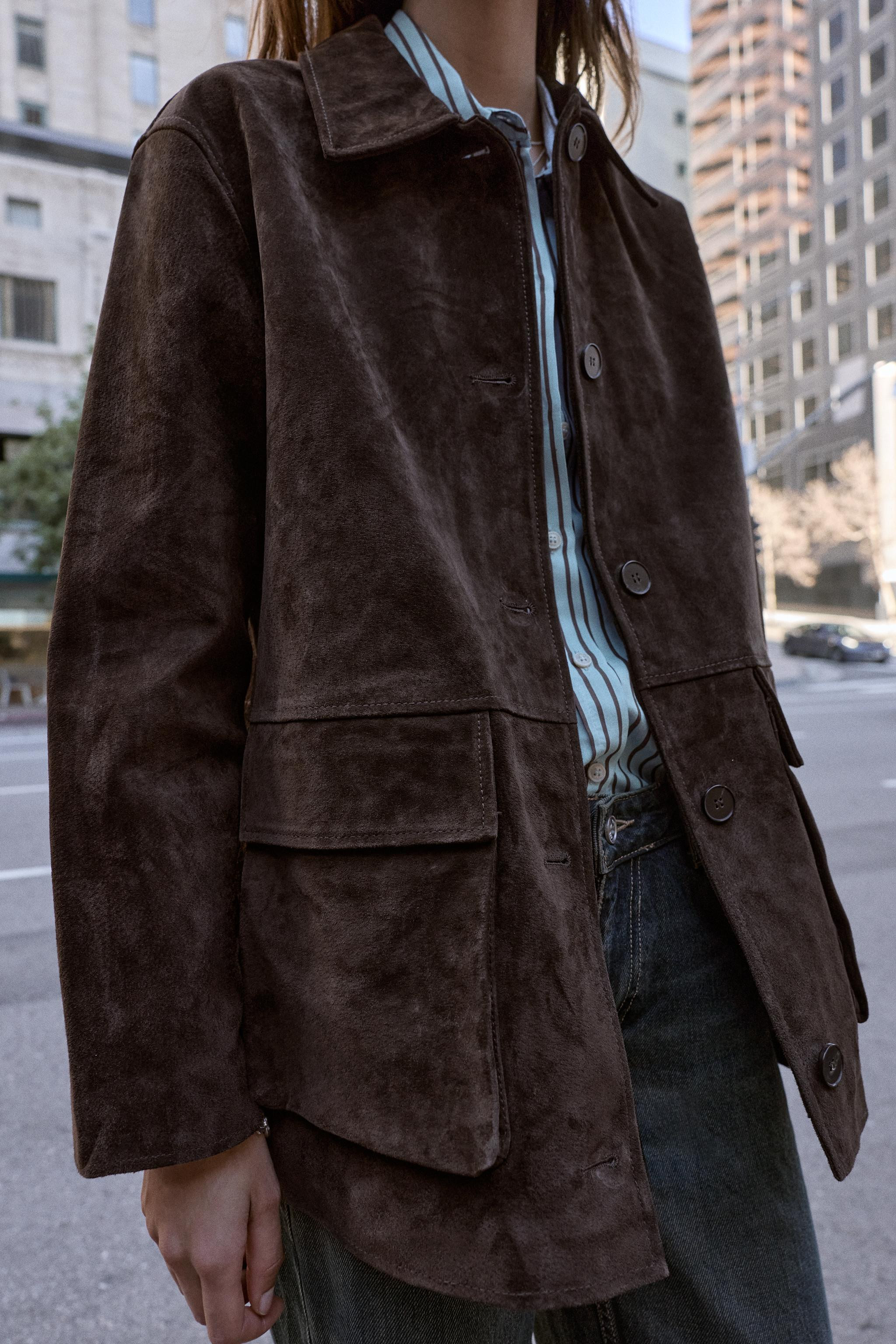 100% LEATHER SUEDE JACKET | Zara UK