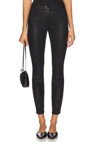 L'AGENCE Marguerite High Rise Skinny in Black Coated from Revolve.com | Revolve Clothing (Global)