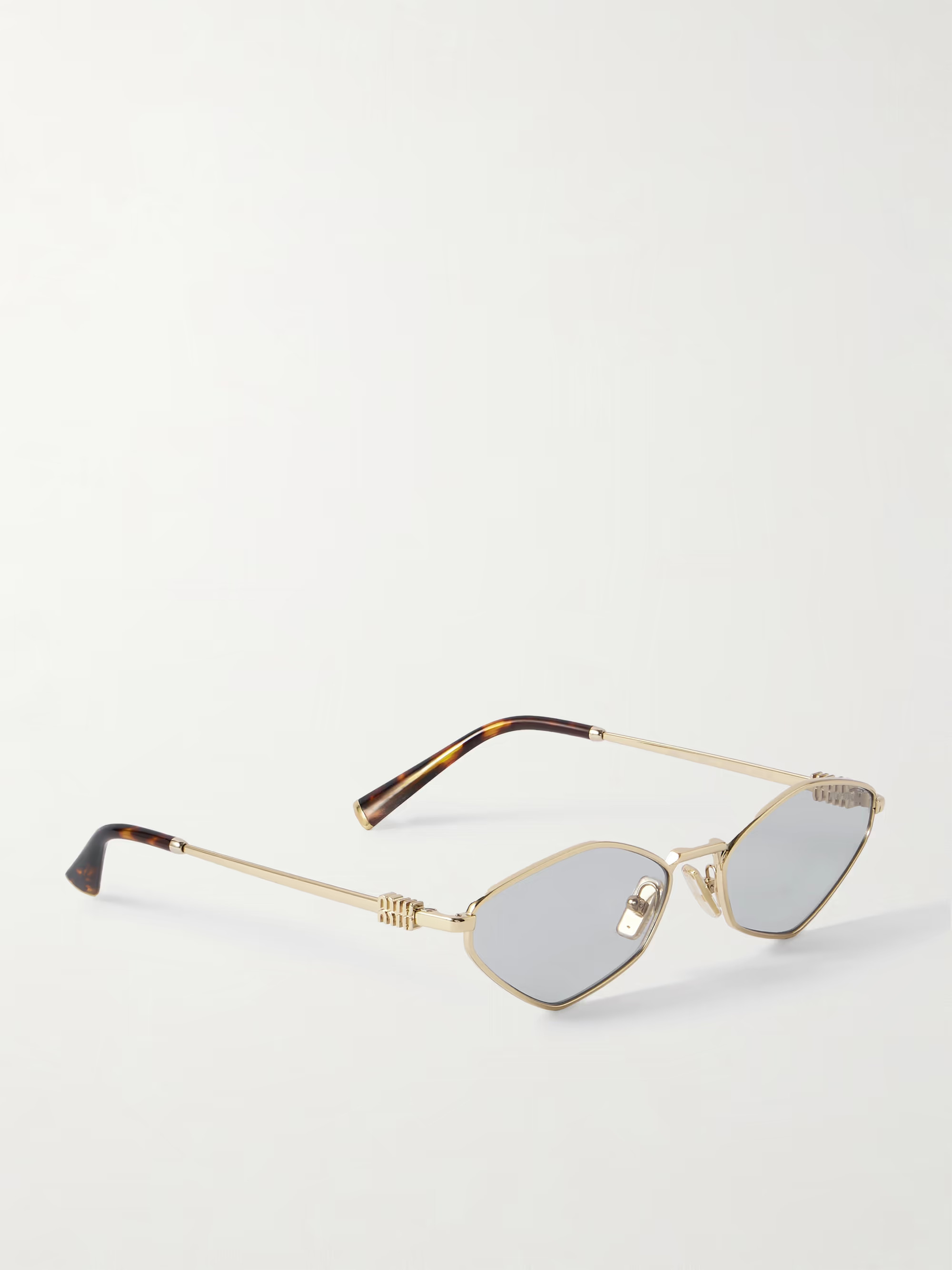 Hexagon-frame gold-tone sunglasses | NET-A-PORTER (UK & EU)