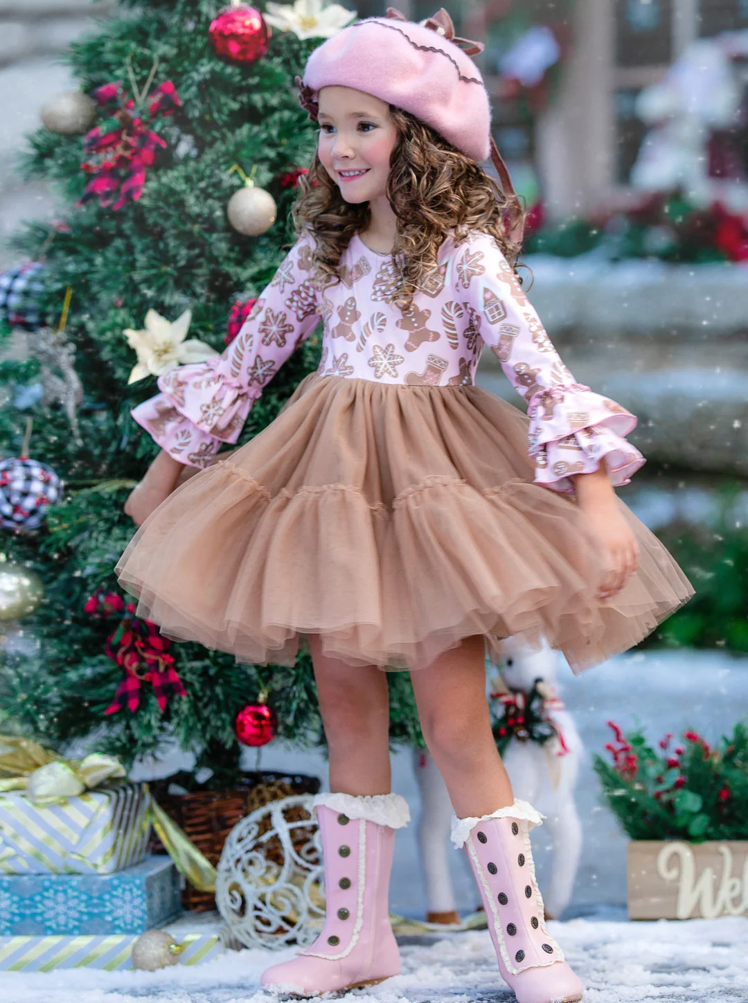 Sweet Gingerbread Friends Tutu Dress | Mia Belle Girls