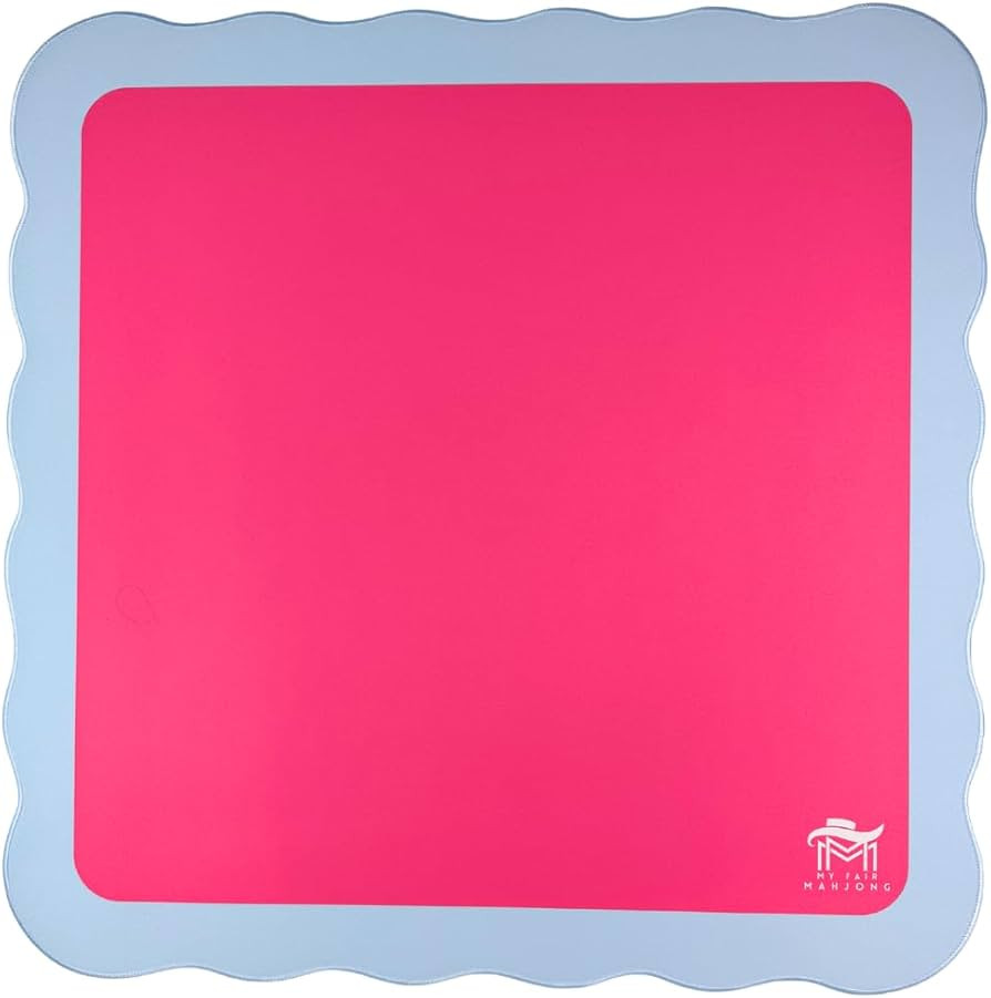 Standard Mahjong Mat (4 Color Combinations) | Scalloped Edges & Bright Colors | 31" x 31" (Pink C... | Amazon (US)