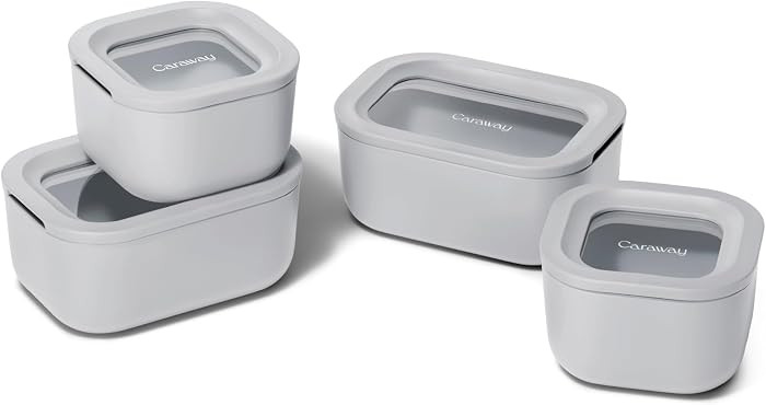 Caraway Mini Food Storage 9pc Set - Glass Storage Containers for Food - Non-Toxic Ceramic-Coated ... | Amazon (US)