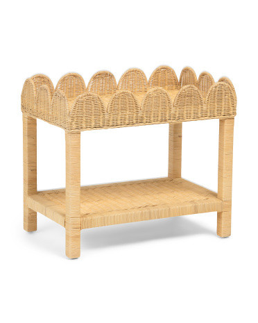 25x16 Doki Scallop Rattan Table | TJ Maxx