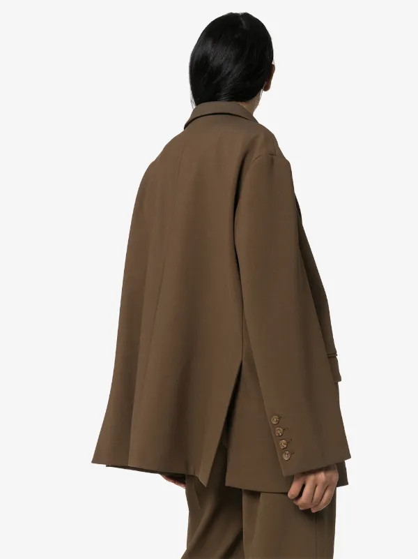 The Frankie Shop Bea loose-fit Blazer | Brown | FARFETCH UK | Farfetch Global
