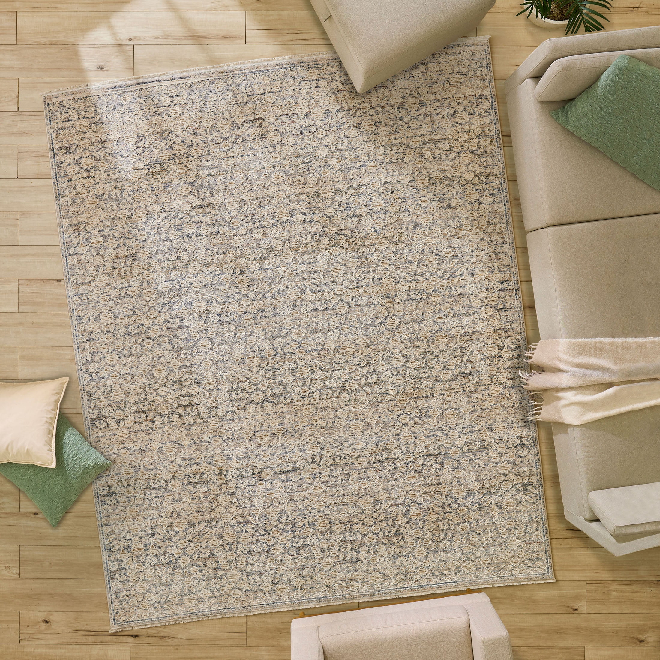 Better Homes &Gardens Blue Floral Indoor Area Rug, 8' x 10' | Walmart (US)