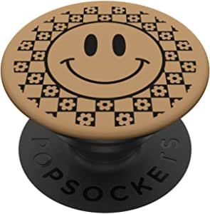 Camel Tan - Smile Face Design PopSockets Swappable PopGrip | Amazon (US)