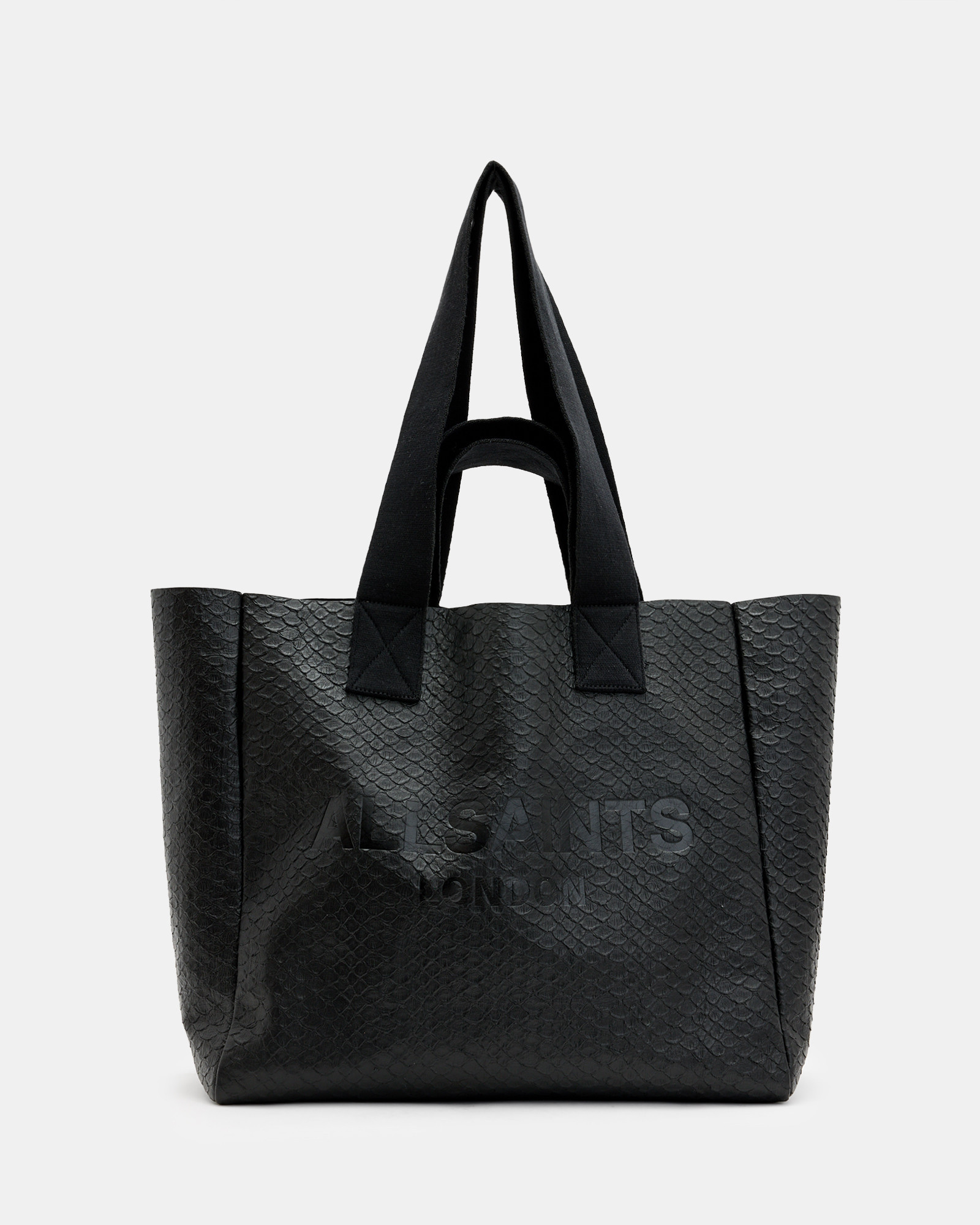 AllSaints Izzy Logo Leather Tote Bag | AllSaints US