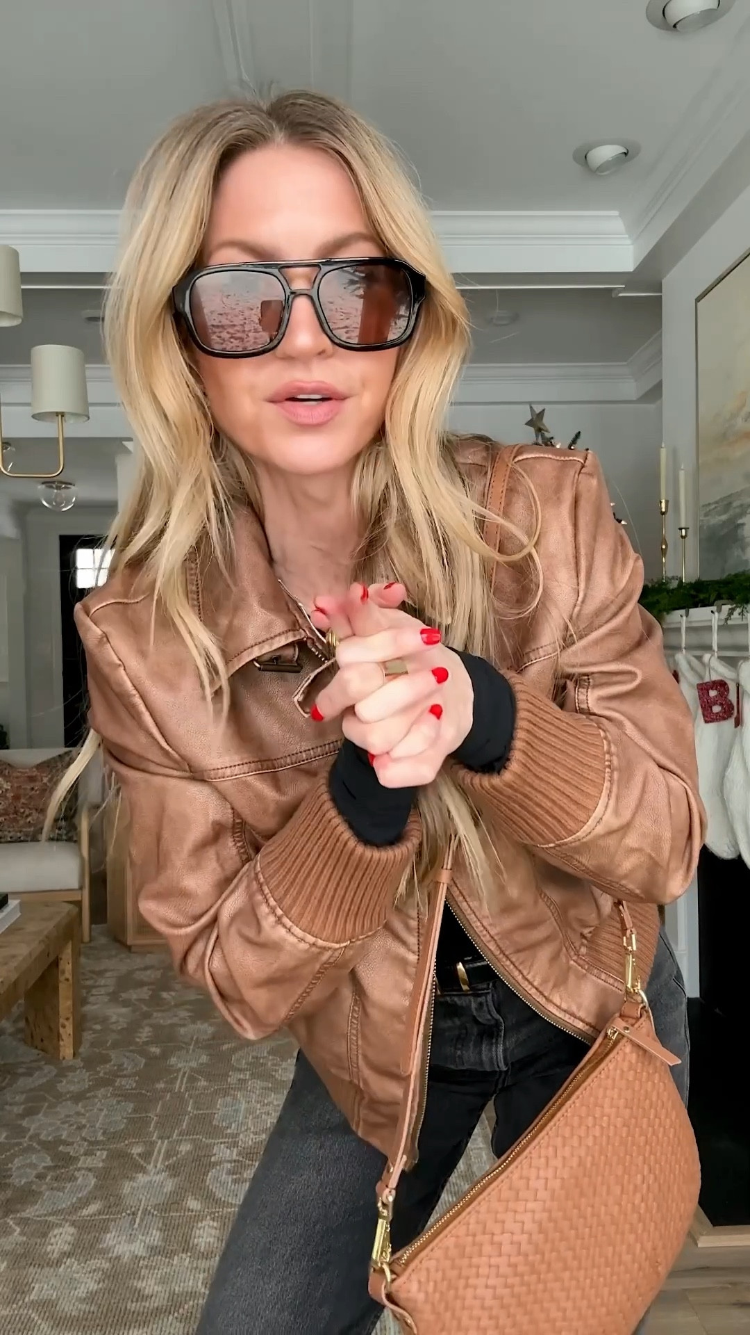 A little outfit of the day in normal
Clothes! 

Brown washed leather bomber: runs small, wearing a M, size up. 
Top: runs TTS, wearing a S
Pants: run TTS, color is Black Wash 

#LTKootd #LTKdayinmylife #LTKgrwm