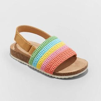 Toddler Girls' Josephine Rainbow Pattern Footbed Sandals - Cat & Jack™ | Target