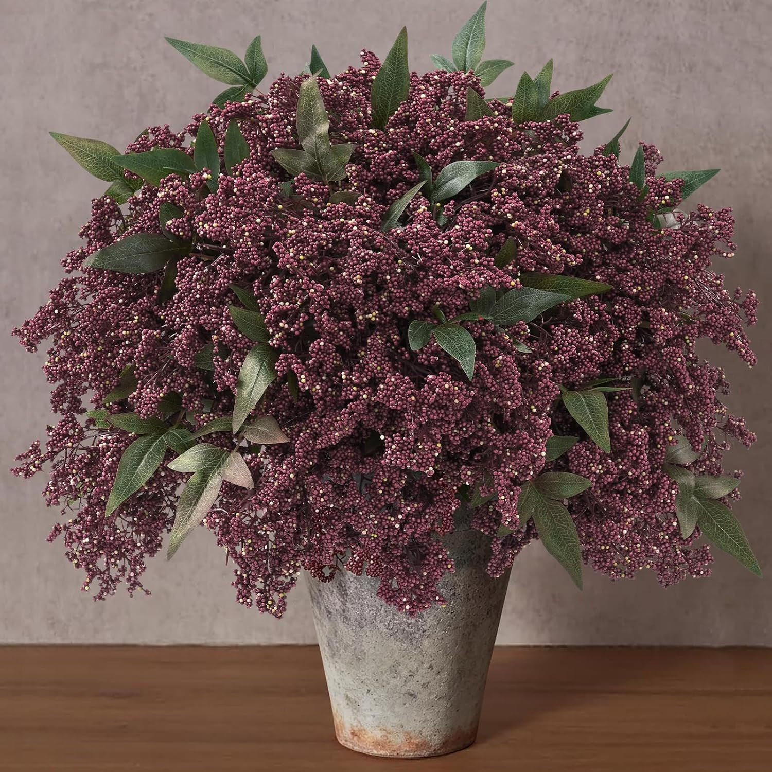 6 Pcs 17 in Realistic Berry Stems, Artificial Nandina Branches Fall Decor | Amazon (US)
