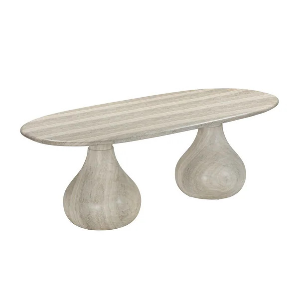 Smooch Faux Travertine Indoor / Outdoor Pedestal Dining Table - N/A - Bed Bath & Beyond - 3966982... | Bed Bath & Beyond