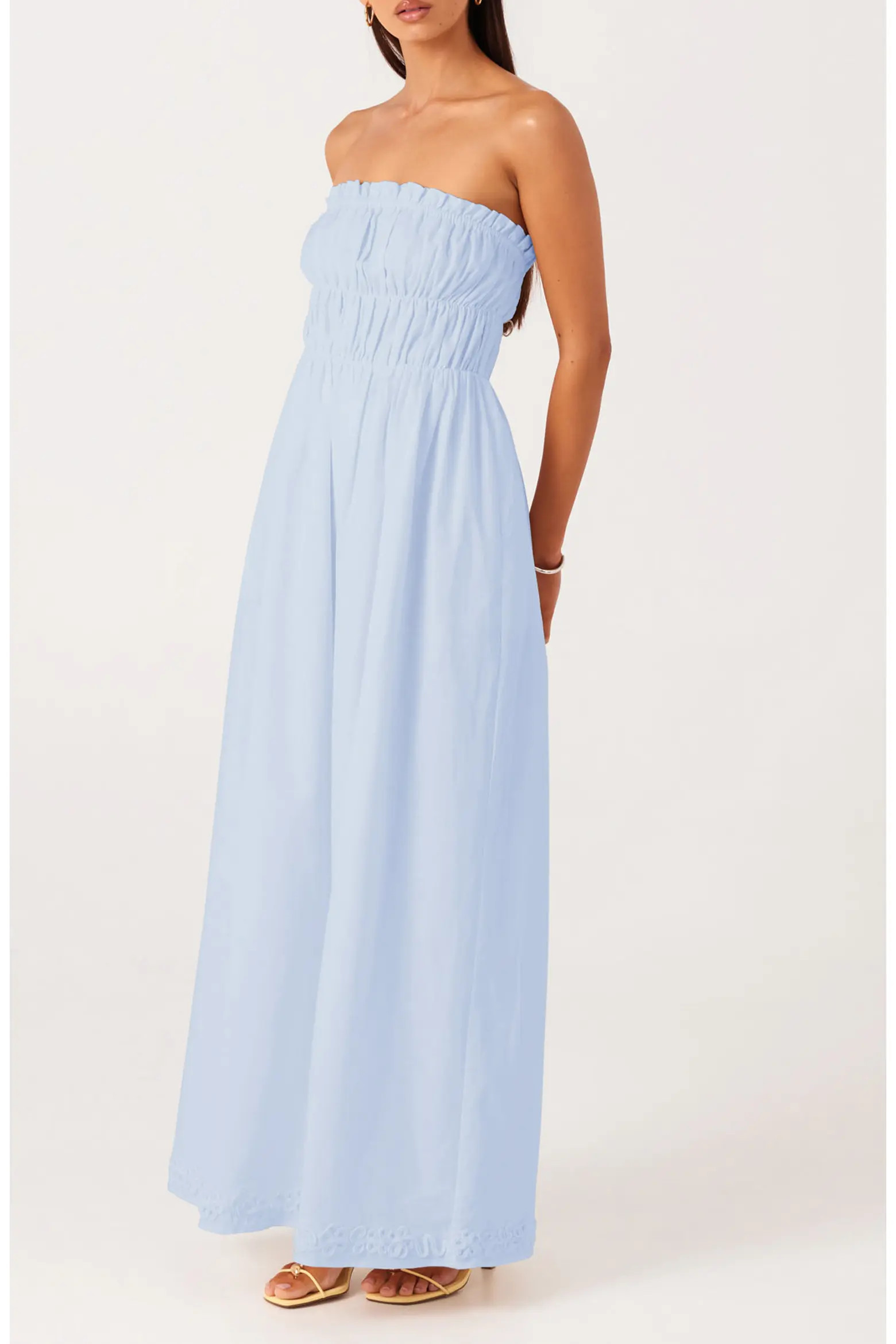 Ines Strapless Linen & Cotton Maxi Dress (Women) | Nordstrom | Nordstrom