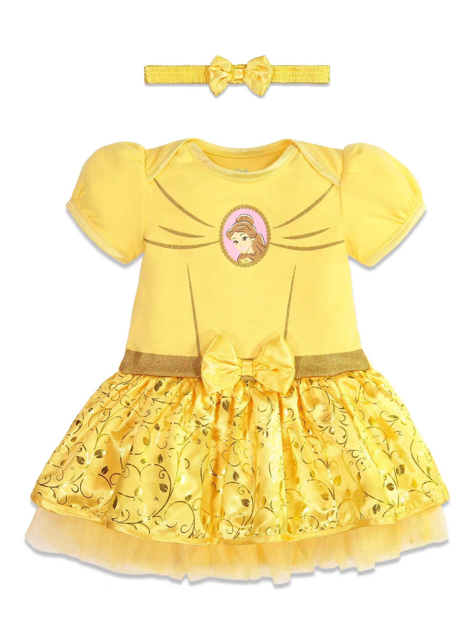 Disney Princess Belle Infant Baby Girls Cosplay Dress and Headband Newborn to Infant | Walmart (US)