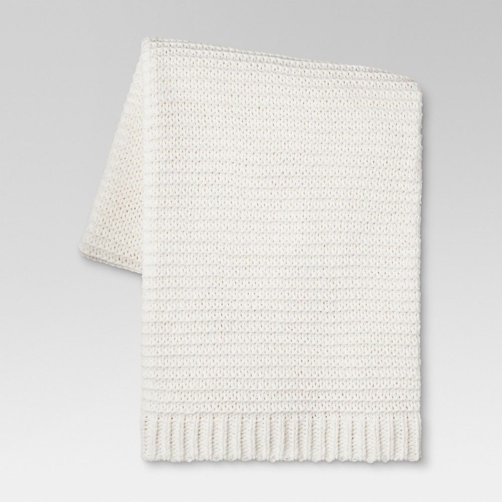 Chenille Throw Blanket (50""x60"") - Cream (Ivory) - Threshold | Target