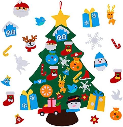 Felt Christmas Tree for Kids with 31pcs Detachable Ornaments,Wall Hanging Xmas Gifts Christmas De... | Amazon (US)