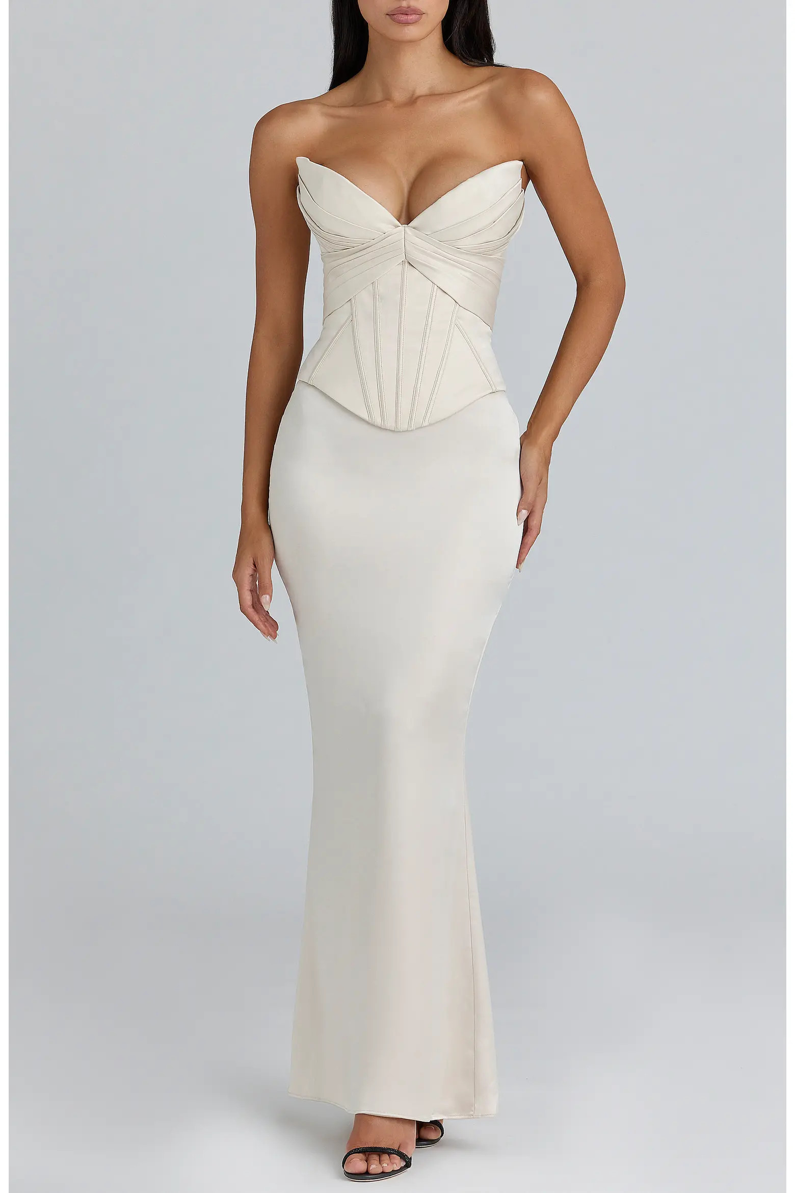 HOUSE OF CB Eve Satin Strapless Corset Gown (Women) | Nordstrom | Nordstrom