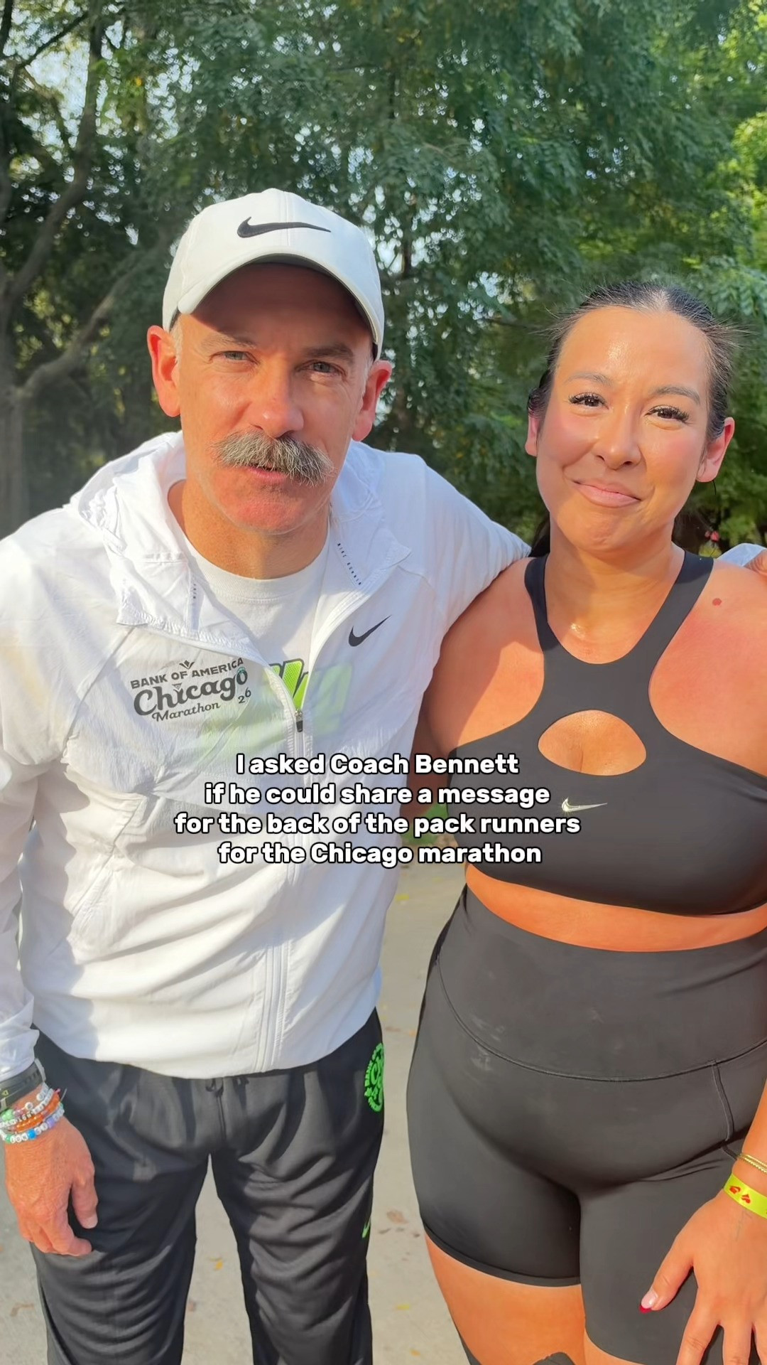 Wise words from Coach Bennett! Wearing an XL on top & bottom. @NikeRunning #TeamNike midsize, midsize fashion, midsize runner, Chicago Marathon 2026, activewear, running