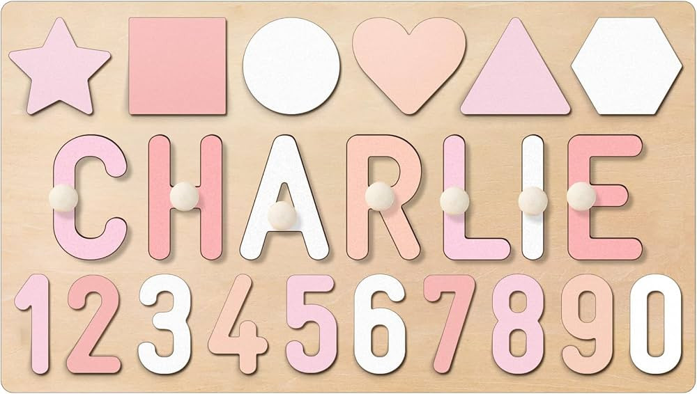 Personalized Name Puzzle for Kids, Custom Wooden Name Puzzles for Toddlers 1-3, 1st Birthday Gift... | Amazon (US)